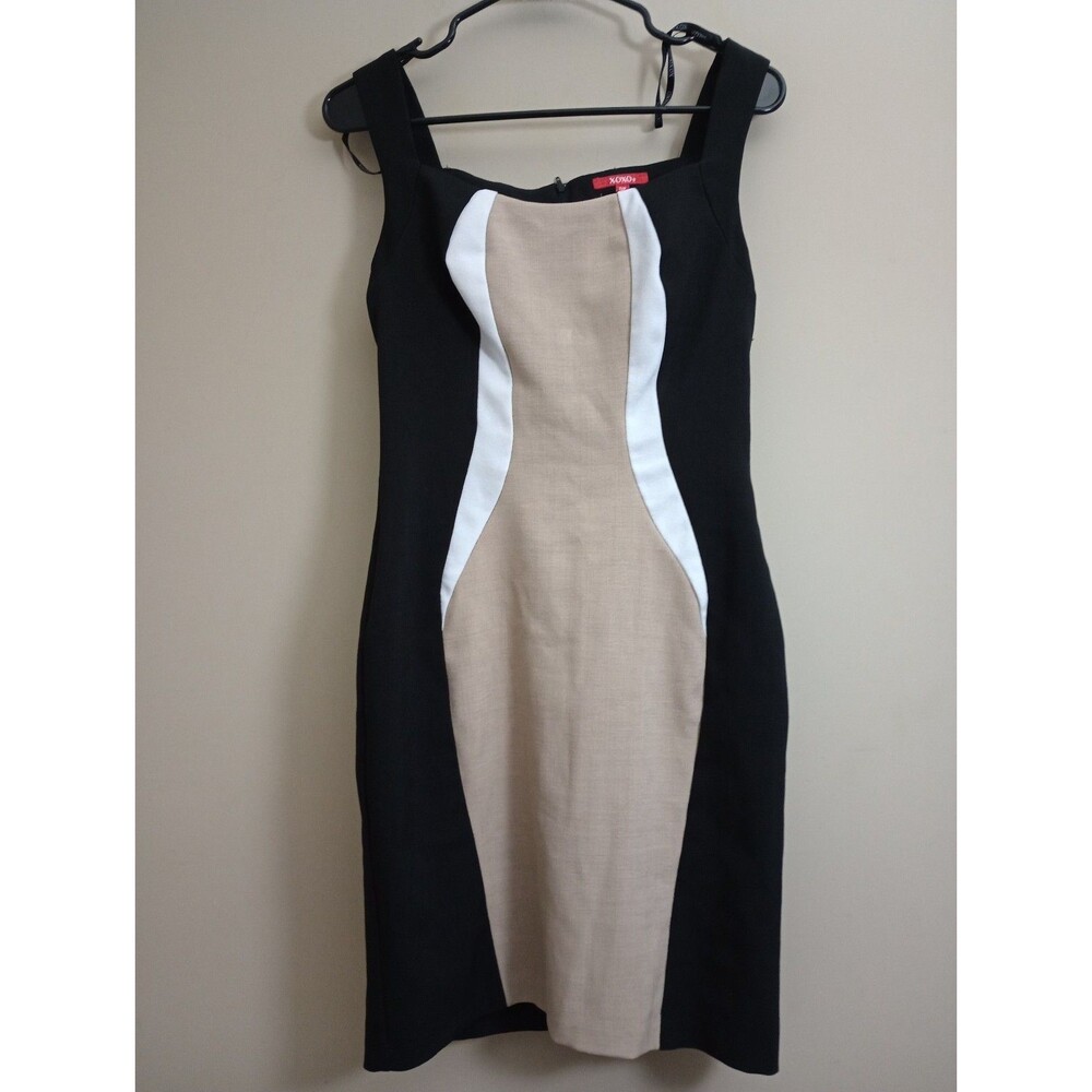 XOXO Sheath Dress Black/White/Beige Size 7/8 - Picture 1 of 9